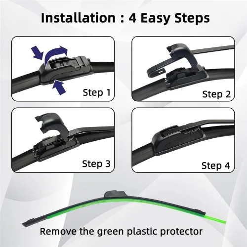 Vista 5 de Car Wiper Compatible with Patrol Y60 1987-1996 Front Wiper Blades Soft Rubber Windscreen Wipers Auto Windshield 18"+18" 450mm + 450mm (Color : 2 PCS)