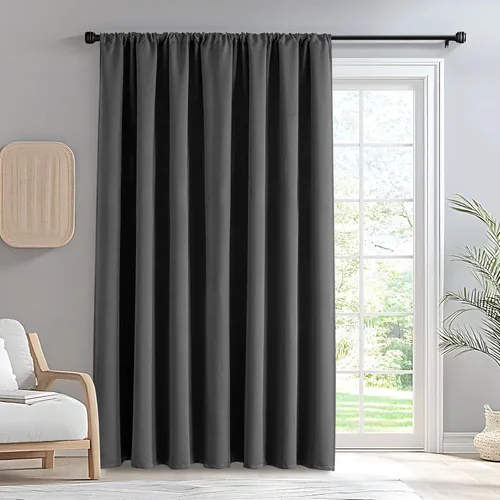 Vista 115 de IGEMAEVE Cortinas opacas de tamaño personalizado para dormitorio, 100 % opacas, 1 panel, aislamiento térmico, cortinas de oscurecimiento