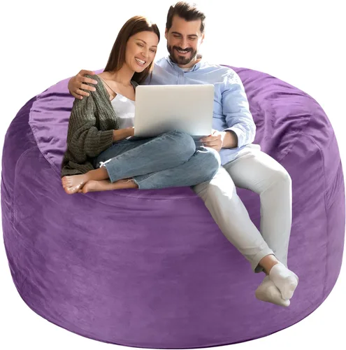 Vista 328 de de 3 pies con relleno de espuma viscoelástica, puf grandes, sofá suave con funda de terciopelo holandés, 36 x 36 x 24 pulgadas (morado)