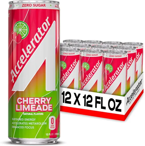 Vista 27 de Bebida energética Accelerator, sabor naranja y mango, 12 onzas (paquete de 12), sin azúcar, energía sostenida de cafeína 100% natural