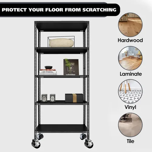 Vista 5 de King's Brand - Ruedas giratorias resistentes para marco de cama ~ Juego de 4 ~ (2 bloqueos y 2 sin bloqueo)
