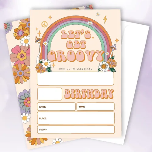 Vista 6 de Juego de 20 invitaciones para fiesta de cumpleaños de vaquero con sobres, West Wild Country de doble cara impresas, tarjetas de invitación