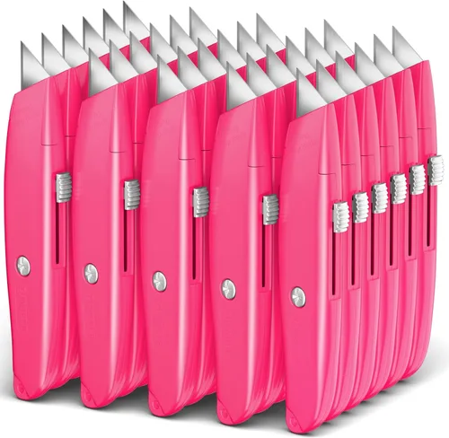 Vista 18 de DIYSELF Paquete de 2 cuchillos utilitarios, cortador retráctil, resistente (naranja)
