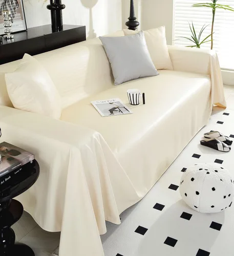 Vista 44 de vctops Fundas impermeables de piel sintética de PU para sofá seccional, funda de sofá vintage para perros, fundas de loveseat, funda de futón, funda