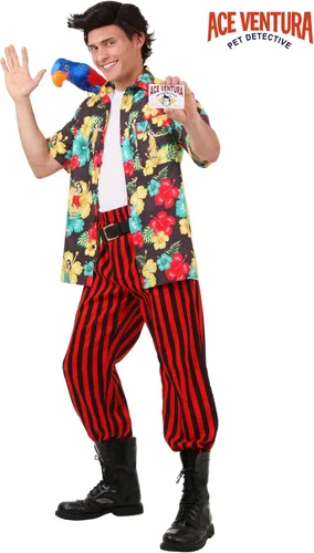 Vista 2 de Disfraz de Ace Ventura con peluca Marrón