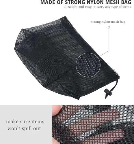Vista 3 de Bolsa de malla de nylon 5pcs bolsa de viaje bolsa de equipo deportivo BVP01, Negro BVP04, L, Viajar