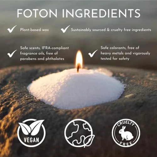 Vista 4 de Foton Jar Candles - Vela cuadrada perlada de 16 onzas, cera de arena