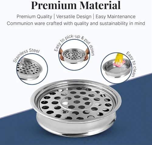 Vista 4 de Communion Ware - Bandeja de comunión Bandejas apilables sagradas para iglesias Suministros para comuniones Bandeja portátil para comuniones