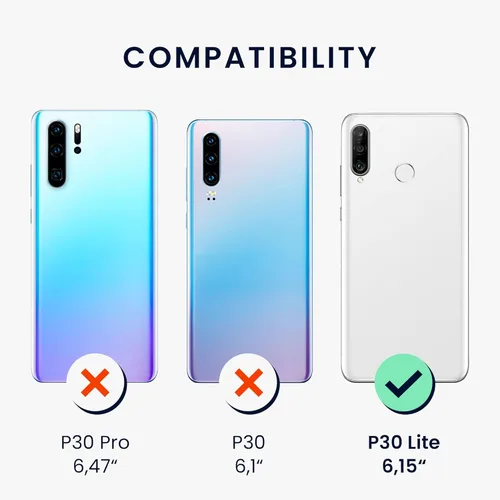 Vista 6 de kwmobile Funda compatible con Huawei P30 Lite - Funda protectora de silicona TPU suave y delgada - Arándano