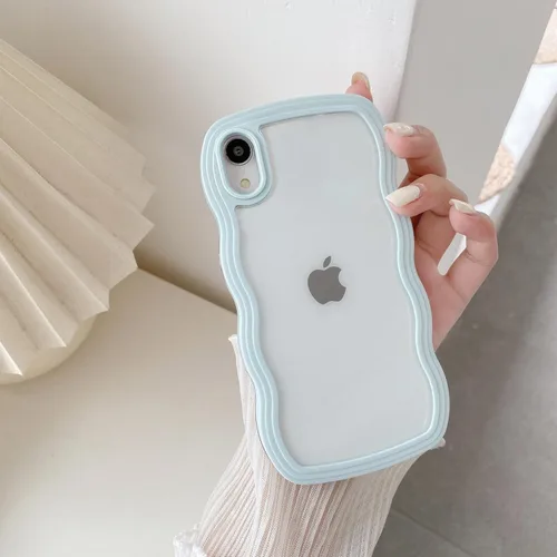 Vista 51 de QLTYPRI Funda compatible con iPhone 7/8/SE, bonita funda transparente con marco ondulado rizado para niñas y mujeres, funda protectora de TPU