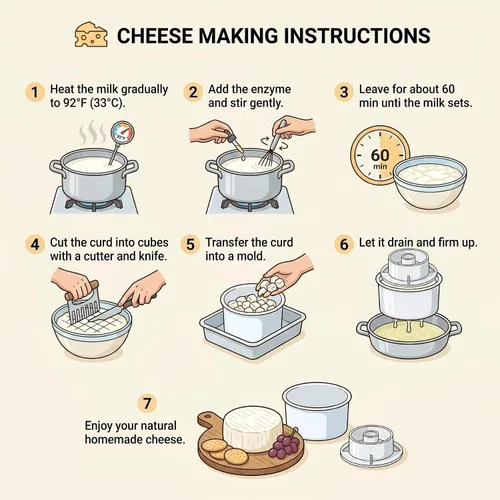 Vista 9 de SHSH trade group Kit de suministro de queso 1.2 L con placa de prensado - Kit de moldes y prensas para queso duro Gouda para hacer quesos - Molde