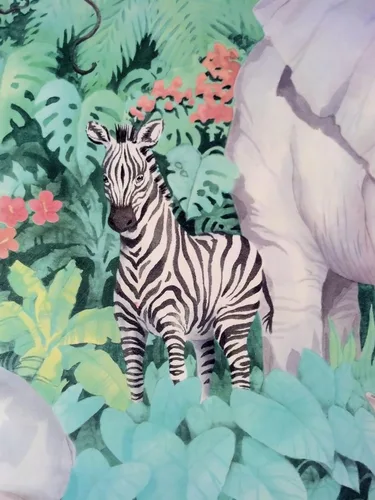 Vista 7 de Seabrook Designs Jungle Wild Animals - Rollo de borde de pared prepegado