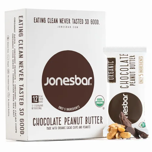 Vista 15 de JONESBAR USDA Organic Fruit & Nut Bar, Non-GMO, Kosher, Vegan, Gluten Free, Simple Snack (Berries & Almonds, 1 Bar (Pack of 1))