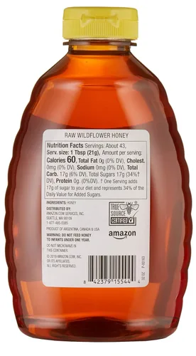 Vista 4 de Happy Belly - Marca Yaxa – Miel de flor silvestre cruda, 32 onzas (anteriormente Solimo) (el empaque puede variar)