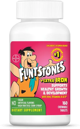 Vista 2 de Flintstones Tabletas masticables con hierro, 60 tabletas, ML07909, Versión original., 1