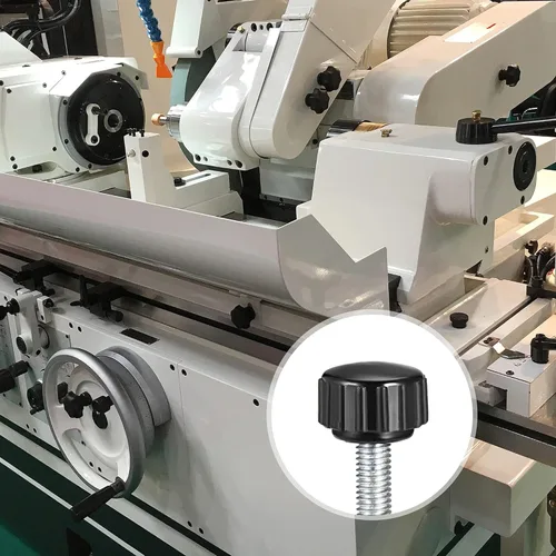 Vista 4 de uxcell Perillas de sujeción moleteadas con rosca métrica macho M4 x 0.394 in, tornillo de agarre para pulgar, tipo perno de mango de sujeción manual