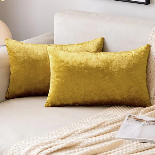 Vista 50 de EMEMA - Paquete de 2 fundas de almohada de terciopelo decorativas, fundas de cojín cuadradas suaves y sólidas para sofá, dormitorio, silla, Verde