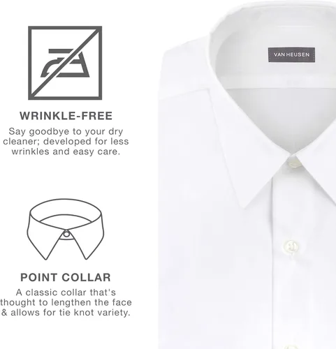 Vista 5 de Van Heusen - Camisa de vestir para hombre, corte regular Oxford lisa