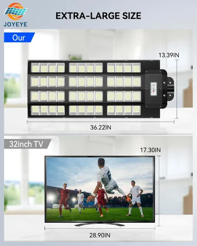 Vista 2 de 10000W Luces solares de calle para exteriores: luces solares comerciales para estacionamientos con sensor de movimiento y control remoto