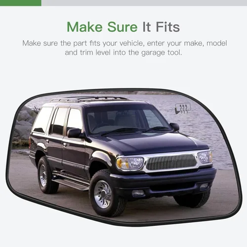 Vista 2 de SCITOO Espejo retrovisor lateral para pasajero derecho para 2002-2005 para Ford / Mercury Explorer/Montañero con reemplazo convexo cromado