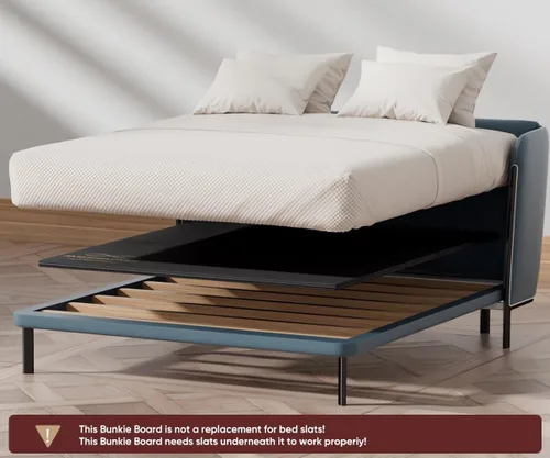 Vista 8 de Bunkie Board tamaño individual 38 x 75 – Tablas de cama de madera reforzada de servicio pesado para debajo del colchón, tablero de soporte universal