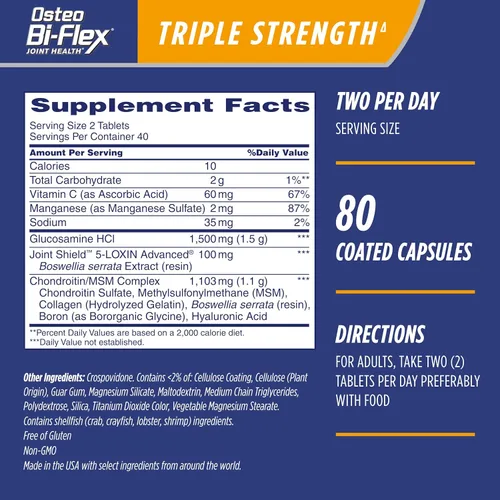 Vista 2 de Osteo BI-FLEX Triple Strenght suplemento para articulaciones, SUNDOWN623165, 1, 1