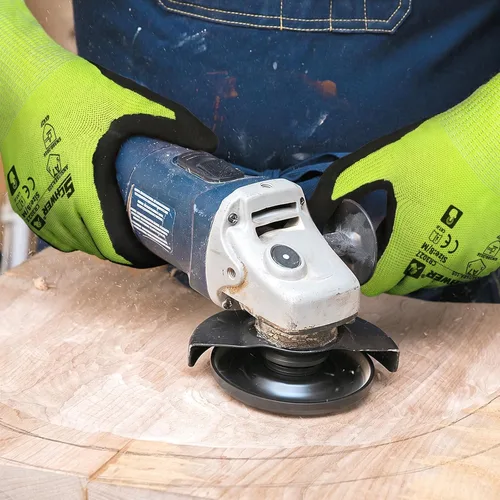 Vista 7 de Schwer 2 pares de guantes de trabajo resistentes a cortes A7 Amarillo