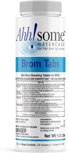 AhhSome - Mini tabletas de bromo de 2 pulgadas de 1.5 libras para spa y bañera de hidromasaje desinfectante Pestañas de bromación de disolución