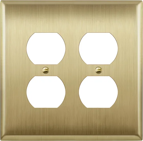 Vista 33 de LIDER Placa de pared de metal para receptáculo dúplex, cubierta de salida de acero inoxidable, resistente a la corrosión, tamaño mediano de 1