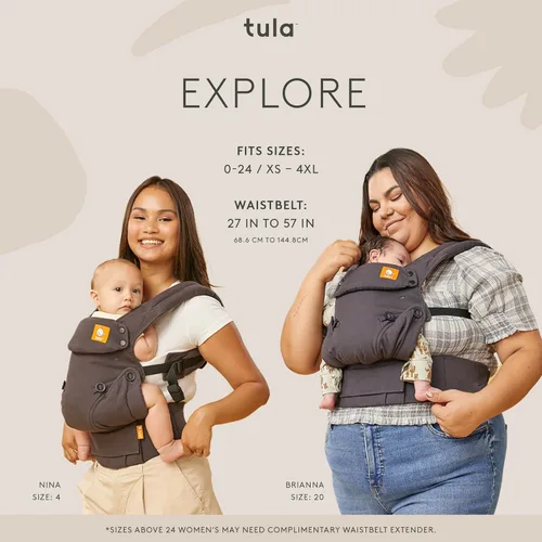 Vista 3 de Tula - Portabebés Explore ajustable y ergonómico con múltiples posiciones para recién nacido y niño pequeño de 7 a 45 libras