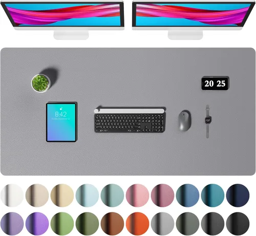 Vista 730 de Aothia Protector de escritorio de cuero, alfombrilla para mouse, alfombrilla de escritorio de oficina, 31.5 x 15.7 pulgadas, secante de escritorio