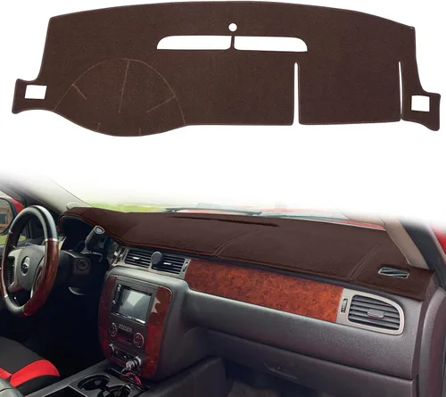 Vista 9 de Cubierta de Tablero Alfombrilla de Tablero Compatible con Chevy Chevrolet Tahoe Suburban 2007-2014, Chevy Avalanche Silverado 1500 2500 3500 LTZ