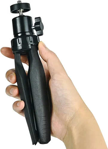 Vista 4 de Mini soporte de trípode de escritorio con cabeza esférica universal de 1/4 tornillo de 6.3 pulgadas para proyectores, cámaras DSLR, cámaras web