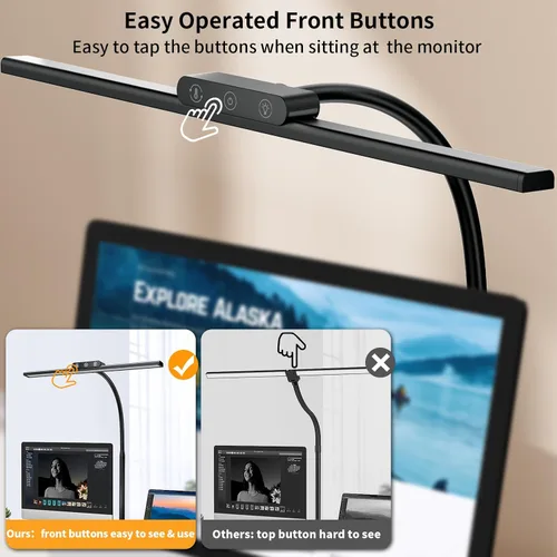 Vista 3 de KableRika Lámpara de escritorio, lámparas de escritorio LED con abrazadera, luces de escritorio de arquitecto para oficina en casa, lámpara