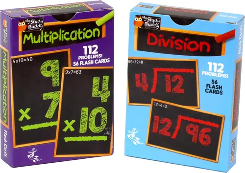 Regal Games Tarjetas flash de matemáticas para multiplicación y división, 1º, 2º, 3er grado y más, tarjetas flash matemáticas para niños (112