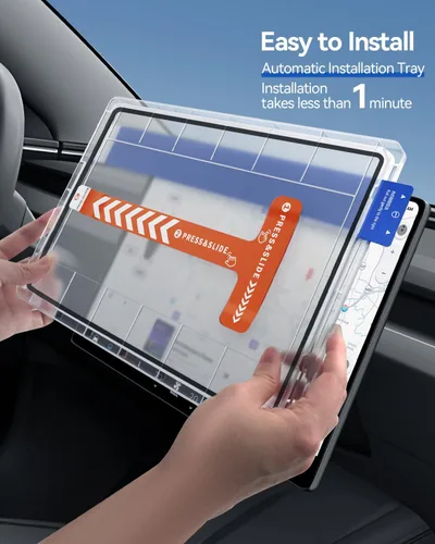 Vista 2 de Protector de pantalla mate para Tesla Model Y Juniper 2026 2025 y 2024 2025 Model 3 Highland [sin deslumbramiento, sin huellas dactilares]