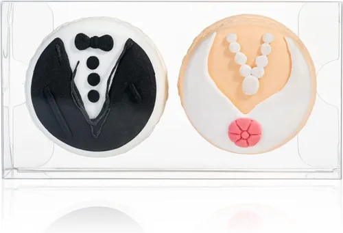 Vista 10 de RomanticBaking Paquete de 37 Cajas de Macarons de 4.17" x 2.16" x 1.37" para 2 Brownies Oreo Cubiertos de Chocolate Trufa Golosina Cajas