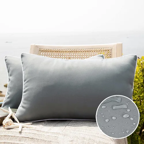 Vista 52 de Phantoscope - Juego de 2 fundas de almohada y cojín cuadradas decorativas, impermeables, para intemperie, sofás, carpas, 18 x 18 pulgadas
