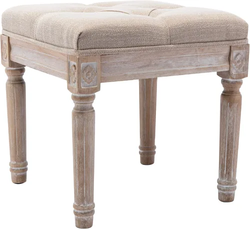 Vista 11 de chairus Banco otomano tapizado con tela