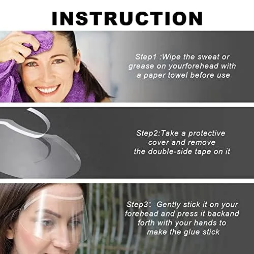 Vista 6 de 200 protectores faciales de ducha, protectores de ojos, viseras transparentes, protector de ojos para maquillaje, visera de ducha para cejas