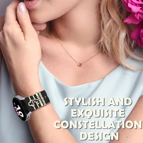 Vista 6 de Correa para Samsung Galaxy Watch Ultra y 7, 6, 5 y 4 con dijes de constelaciones, correa de silicona con dijes, accesorios para reloj 7/6/5