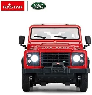 Vista 3 de Rastar Radio Control remoto Escala 1/14 Land Rover Denfender con licencia RC Modelo Auto (Rojo)