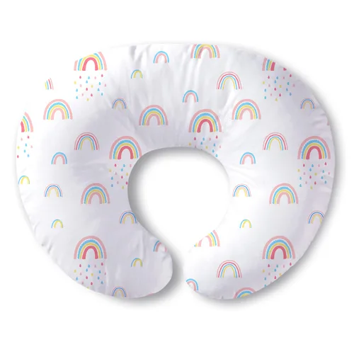 Vista 15 de Plushii Almohada de lactancia para lactancia, almohada suave y de apoyo para mamá y bebé, bonita almohada de alimentación con funda extraíble para 0