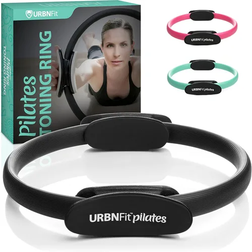 URBNFit Anillo de pilates – Círculo mágico de 12 pulgadas con doble agarre, almohadillas de espuma para entrenamiento interno del muslo,