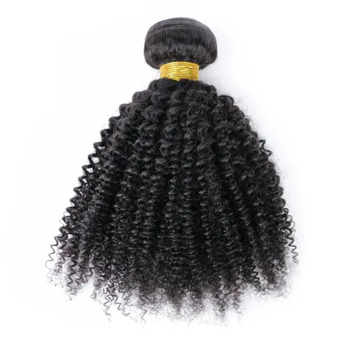 Vista 2 de Extensiones de cabello humano afro rizado 4B 4C Afro Kinky a granel de cabello humano virgen sin procesar para mujeres, negro natural, 8 pulgadas