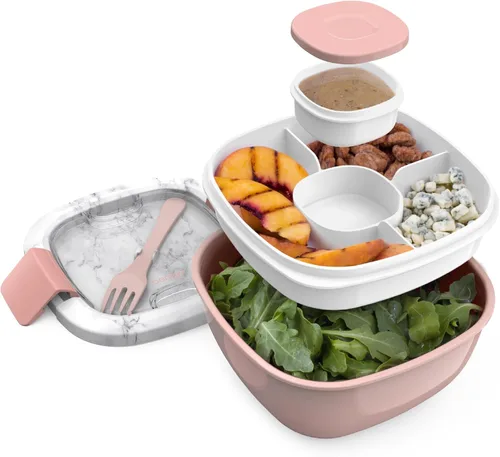 Vista 9 de Contenedor de almuerzo, ecológico y sin BPA de Bentgo Salad para ensaladas y otros aperitivos para llevar, Azul