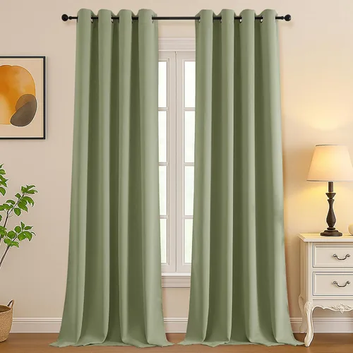 Vista 133 de Simplebrand Juego de 2 paneles de cenefa aguamarina para ventana de cocina de 14 pulgadas de largo, cortinas de oscurecimiento de habitación