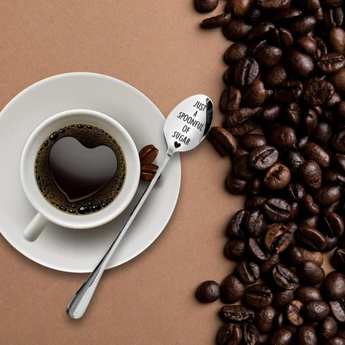 Vista 3 de Just a Spoonful of Sugar Spoon for Friends or Postre, Sugar Coffee Lover Funny Birthday Gift