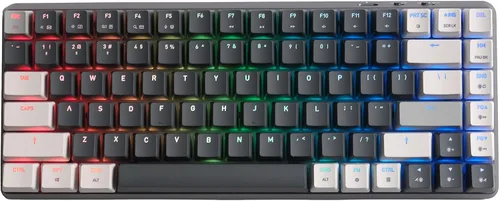 Vista 3 de Azio Teclado mecánico en cascada, diseño del 75%, RGB retroiluminado compacto, interruptores de intercambio en caliente y teclas, conexión