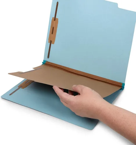Vista 3 de 10 carpetas de clasificación azules – 1 divisor – Expansiones Tyvek de 2 pulgadas – 2 puntas duraderas, para archivos médicos, archivos de clientes